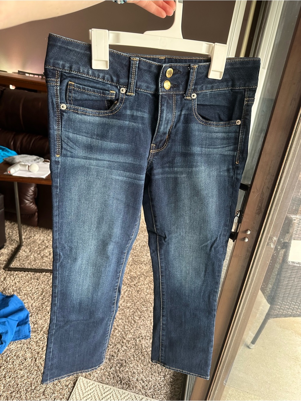 American Eagle Outfitters Artist Crop Dark Blue Ankle Jeans